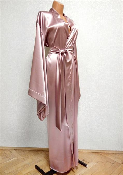 Pink Silk Robe Silk Bridal Robe Bridal Party Robes Silk Kimono Robe