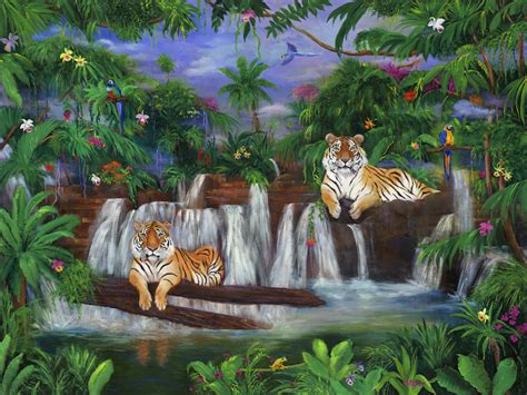 Tiger Falls Artwork By Betty Lou Barry