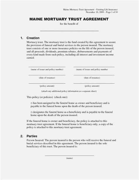 Free Printable Irrevocable Trust Form