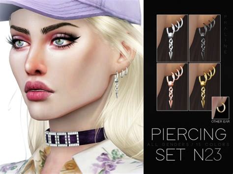 The Sims Resource Piercing Set N23 By Pralinesims Sims 4 Downloads