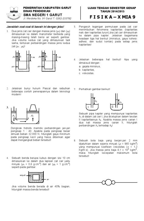 Contoh Soal Fluida Statis Dan Dinamis - Berbagai Contoh