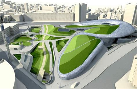 Zaha Hadid Lifts Seoul With Green Roofed Dongdaemun Plaza Zaha Hadid