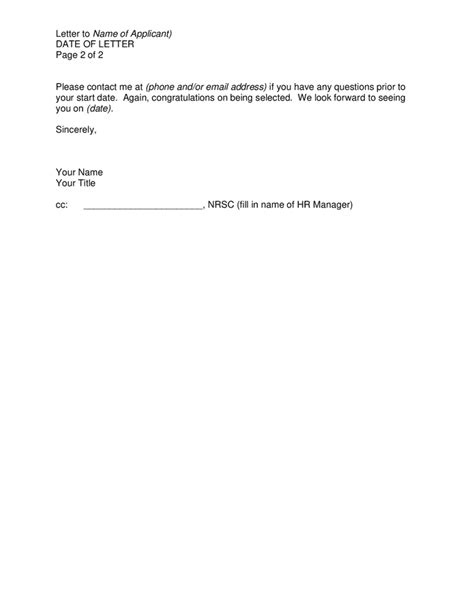 Conditional Job Offer Letter In Word And Pdf Formats Page Of