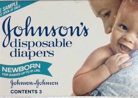 Vintage Johnsons Disposable Diapers Newborn Sample Box 1970s Sealed 3