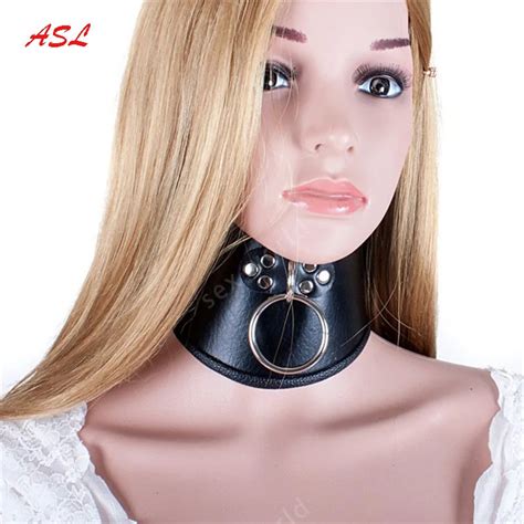 Sexy Black Pu Leather Sex Neck Collar And Leash Bdsm Bondage Sex Toys