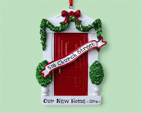 Red Door New Home First Apartment Personalized Ornament Etsy