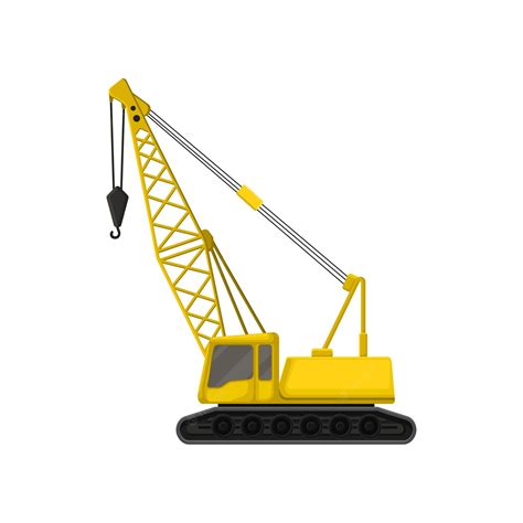Premium Vector Flat Vector Icon Of Yellow Crane On Crawler Tracks