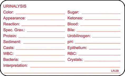 Printable blank urinalysis forms newfreeprintable net
