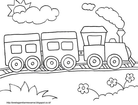 Gambar Mewarnai Kereta Api 1 | Buku mewarnai, Warna, Gambar