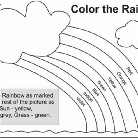 Rainbow template with color words. 12 Best Images of Clouds Worksheets For Kindergarten ...