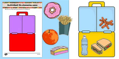 Healthy Eating Lunch Activity Spanish Teacher Made