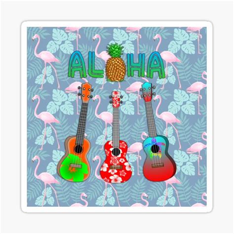 Aloha Ukulele Island Music Sticker Sticker For Sale By Robbinszac