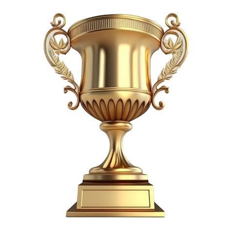 A gleaming, golden trophy stands tall on a perfectly clear and
