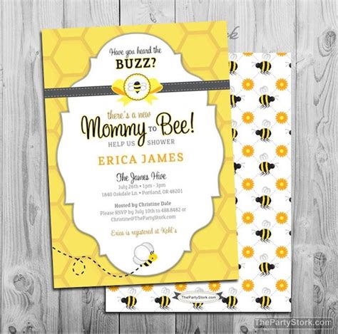 Bee Baby Shower Invitation Printable Mommy To Bee Invitations Free