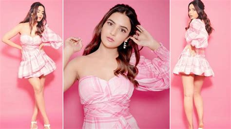 Jasmin Bhasin Literally Looks Like A Barbie Doll In A Pink And White Dress View Photos