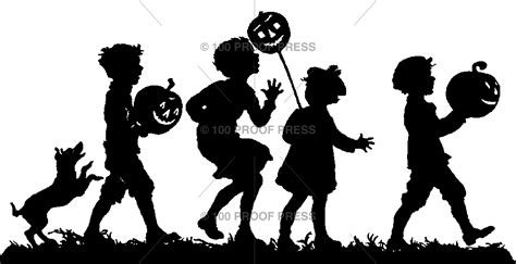 Trick Or Treaters Silhouette