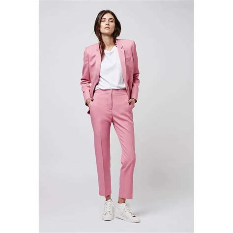 Pink Pants Suits For Women Business Formal Female Office Uniform