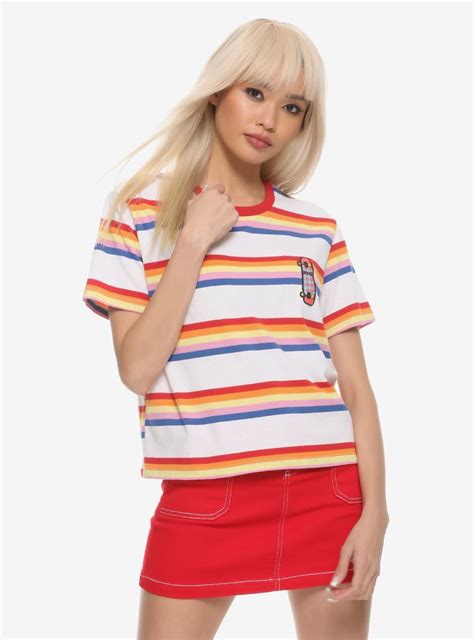 Max's multicolored stripe tee on stranger things. Stranger Things Max Striped Girls Ringer T-Shirt | These ...
