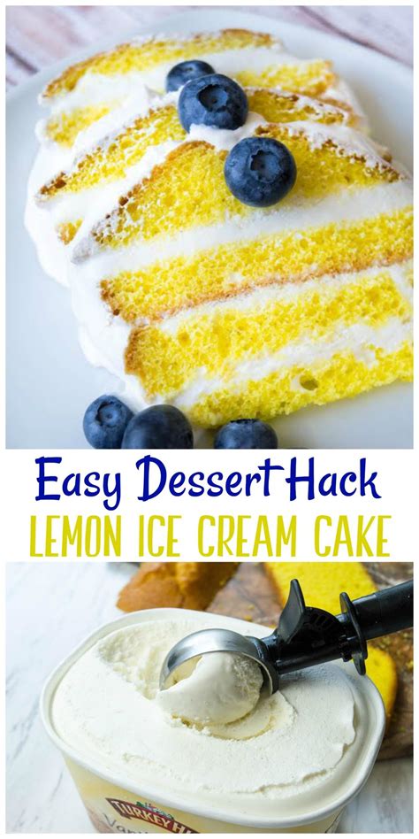 This Lemon Ice Cream Cake is an easy dessert hack that ...