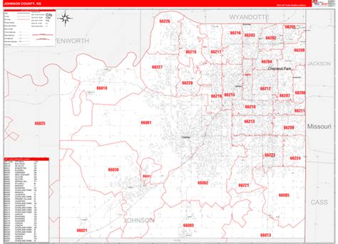 Wall Maps Of Johnson County Kansas