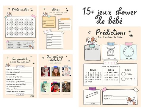 Jeux Carton Prédictions Baby Shower En Français à Imprimer Pdf Bébé
