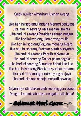 Contoh puisi untuk guru tercinta. CIKGU ROHANI M.U: Koleksi Sajak