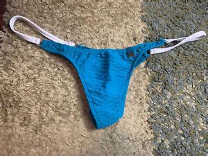 Rare Wicked Weasel Thong Bikini Bottom Crescent Teal M Ebay 38468 Hot