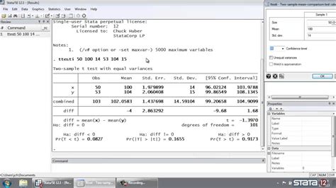 Let's assume that you work for a shipping company that takes in shipments every week for clients and you accept or reject them if the shipments are not up to mark. Stata® tutorial: Two sample t-tests calculator - YouTube