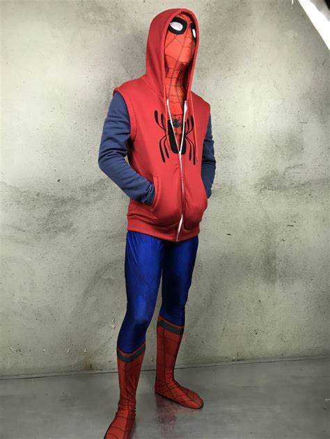 Spider Manhomecoming Hoodie Cosplay Costume Cotton Sweater Mens