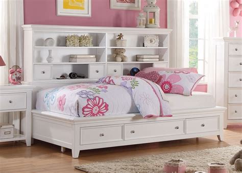If you're interested in finding kids beds options other than white and daybed, you can further refine your filters to get the selection you want. Lacene Kids Traditional Girl's Youth Twin Daybed w/ Storage in White Finish