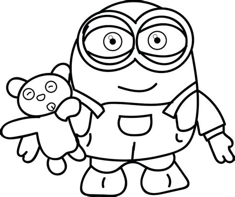 Minion Coloring Pages Bob at GetDrawings | Free download