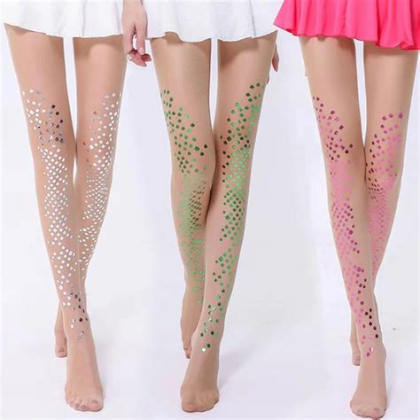10d Sexy Add Crotch Oil Shiny Pantyhose For Women High Waist Magical Stockings Bright Pearl