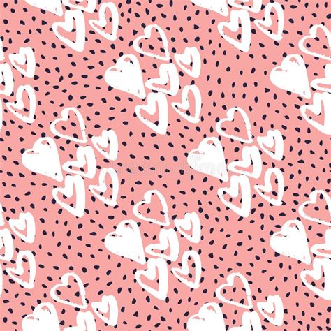 Love Ornament Seamless Pattern With Hearts Valentine Figures In Soft