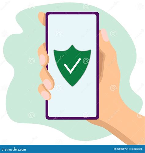 Antivirus Software In The Phone Stock Vector Illustration Of Hold
