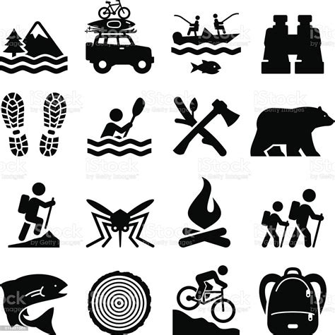 .nature objects parks/outdoor people religion science signs/symbols sports/recreation technology transportation vectors vintage all categories. Outdoor Recreation Icons Black Series Stock Illustration ...
