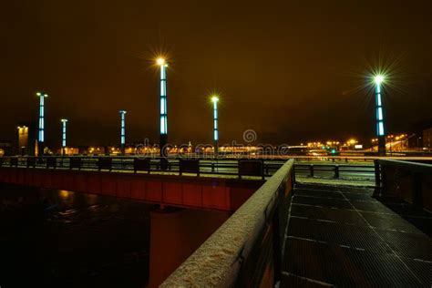 Kaunas Aleksotas Bridge Night Photos Free And Royalty Free Stock Photos