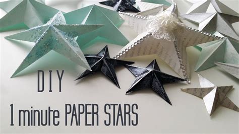 Diy One Minute Paper Star Christmas Ornaments Youtube