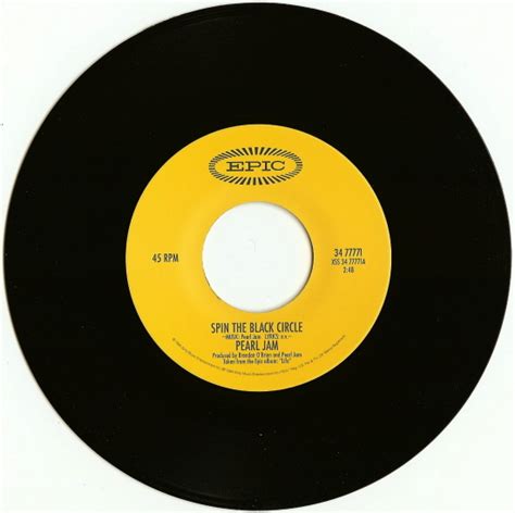 Pearl Jam Spin The Black Circle 7 Black Vinyl Yellow Epic