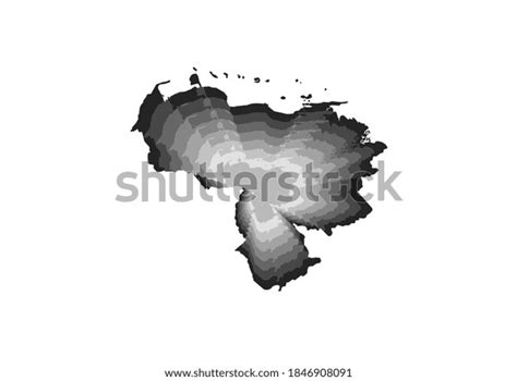 Layered Digital Illustration Venezuela Map Gray Stock Illustration