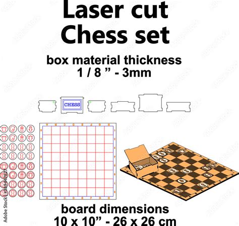 Laser Cut Chess Board Chess Set Chess Vector Laser Cutting Design