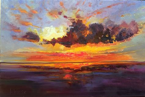 Landscape Oil Painting Sunset By Lindy Wiese Oil On Canvas X