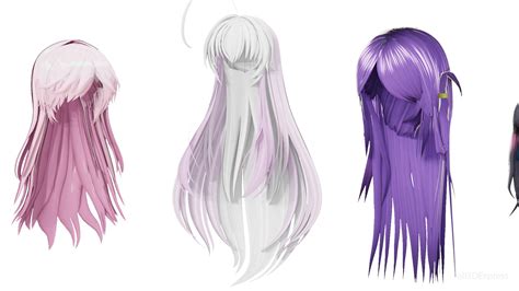 Stylized Anime Female Hairstyles D Turbosquid