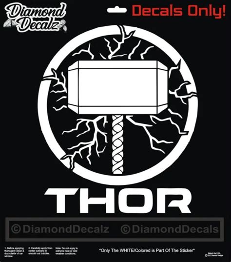 Thors Hammer Mjolnir Marvel Thor Design Vinyl Decal Sticker Car Window