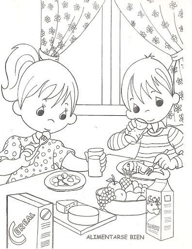 kids eating healthy  coloring pages