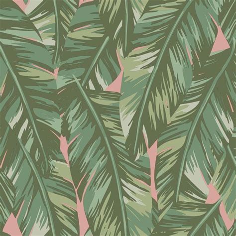 Dd139015 Dumott Olive Tropical Leaves Wallpaper By