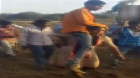 video indian woman forced to carry man on her shoulder as punishment