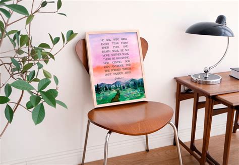 Revelation 214 Scripture Wall Art Canvas He Will Wipe Away Etsy