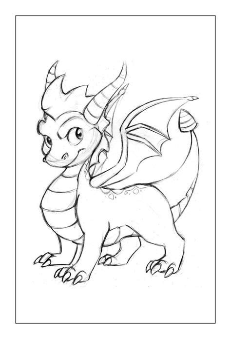 Cute Baby Dragon Coloring Pages Spyro Dragon Coloring Page Cute