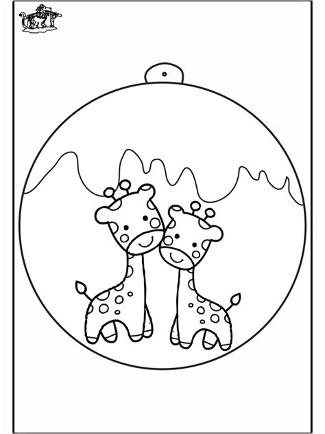 Some of the coloring pages are tall giraffe calf coloring tall giraffe ca. Christmas ball giraffe - Craft Christmas