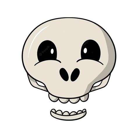 Premium Vector Cute Cartoon Skull For Holiday Cute Smiling Skull